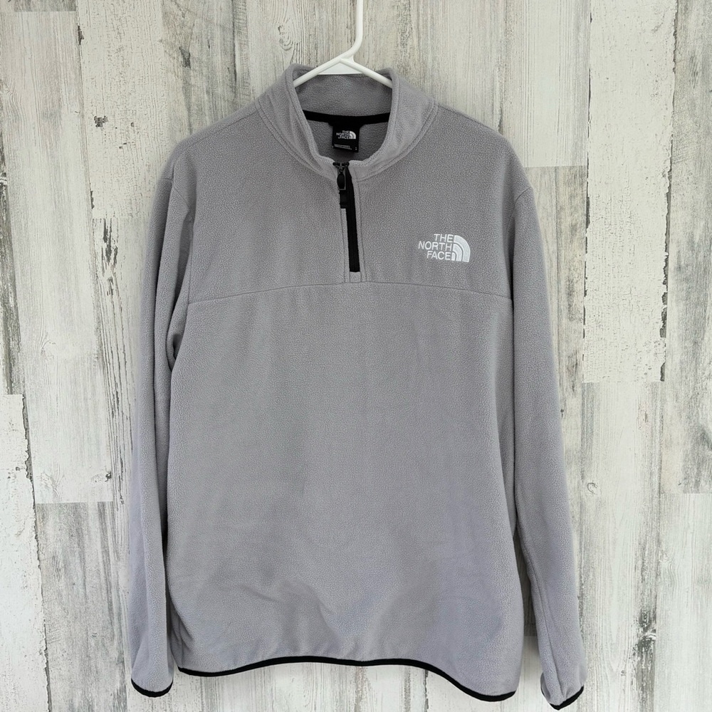 The North Face Men’s Size Large 1/4 Zip Fleece Pullover In Gray/Black Trim